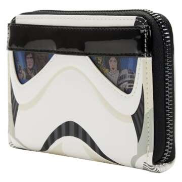 Loungefly Star Wars Stormtrooper Zip Around Wallet - Unique Vegan Leather Design with Gunmetal Hardw...