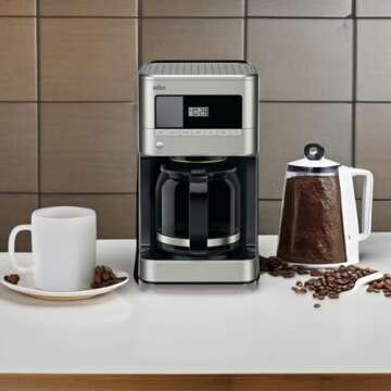 Braun BrewSense 12 cup Drip Coffee Maker, Stainless Steel, KF7070SI