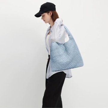 Vegan Leather Hand-Woven Tote Handbag for Women