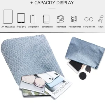 Vegan Leather Hand-Woven Tote Handbag for Women