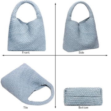 Vegan Leather Hand-Woven Tote Handbag for Women