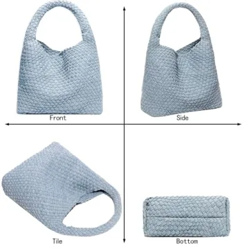 Vegan Leather Hand-Woven Tote Handbag for Women