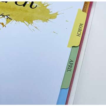 Monthly Binder Dividers Set for Classic Planners, 12-Pack Watercolor Boho