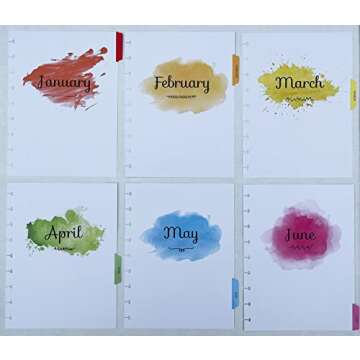 Colorful Monthly Divider Set for 9-Disc Planners