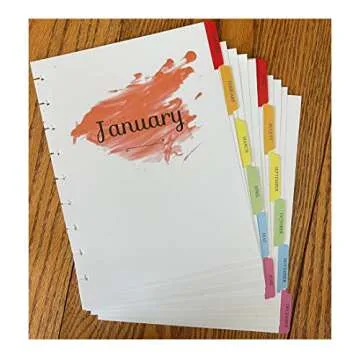Colorful Monthly Divider Set for 9-Disc Planners