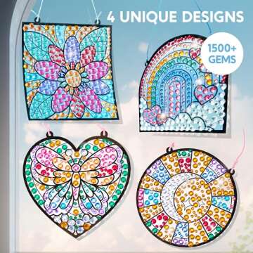 Klever Kits 4PCS Window Art Suncatcher Kits - Fun Gem Painting Crafts For Kids