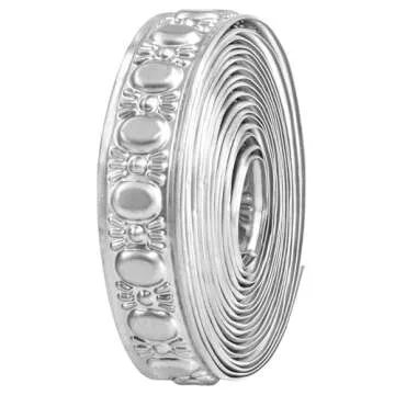 CraftyCrocodile Metal Ribbon for Decor Craft - Decorative Silver Trim for Crafting - 0.8", 3 Yards L...