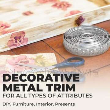 CraftyCrocodile Metal Ribbon - 0.8" Decorative Trim 3 Yards Long