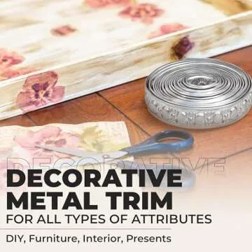 CraftyCrocodile Metal Ribbon - 0.8" Decorative Trim 3 Yards Long