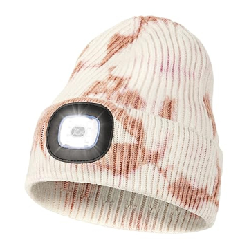 MELASA Unisex LED Beanie - Rechargeable Hands-Free Light Hat