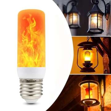 iCrius 2-Pack LED Flame Light Bulbs - Flickering Effect for Holidays and Parties