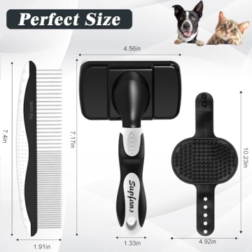 3PCS Dog Grooming Kit for Shedding & Bathing