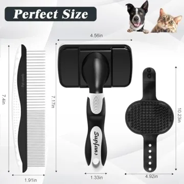 3PCS Dog Grooming Kit for Shedding & Bathing