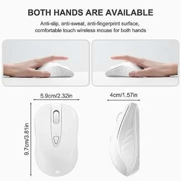 OKIMO Wireless Mouse for Laptop Computer Mouse with USB Receiver 2.4GHz Optical Tracking Computer Mouse Ergonomic Portable Mouse for PC Laptop (White)