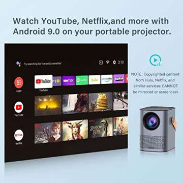 1080P Portable Projector with Android TV & WiFi Connectivity