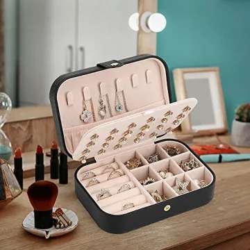 FEISCON Mini Double Layer Jewelry Storage Box