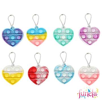 Valentines Pop Its for Kids Classroom Exchange, 30 Pack Fidget Valentines Day Cards for Boys and Girls class, Carded Pop It Keychain Valentines for School Classmate Valentines Gifts