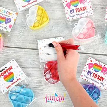 Valentines Pop Its for Kids Classroom Exchange, 30 Pack Fidget Valentines Day Cards for Boys and Girls class, Carded Pop It Keychain Valentines for School Classmate Valentines Gifts