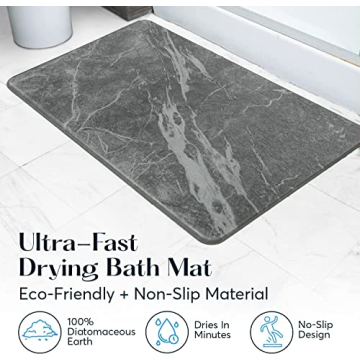 SUTERA Stone Bath Mat: Diatomaceous Quick-Drying Solution