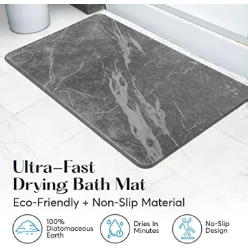 SUTERA Stone Bath Mat: Diatomaceous Quick-Drying Solution