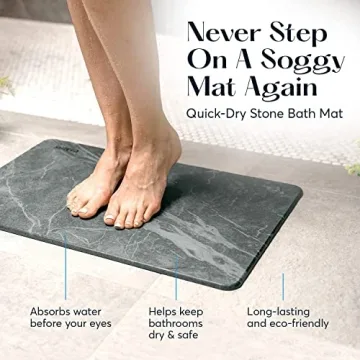 SUTERA Stone Bath Mat: Diatomaceous Quick-Drying Solution