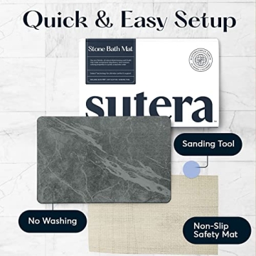 SUTERA Stone Bath Mat: Diatomaceous Quick-Drying Solution