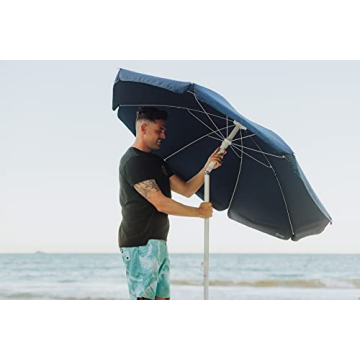 Picnic Time 5.5' Outdoor Beach Umbrella, Adjustable Canopy