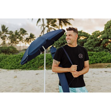 Picnic Time 5.5' Outdoor Beach Umbrella, Adjustable Canopy