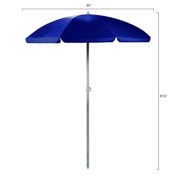 Picnic Time 5.5' Outdoor Beach Umbrella, Adjustable Canopy