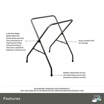 Dream On Me Splish Splash Bath Tub Stand for Easy Bathing