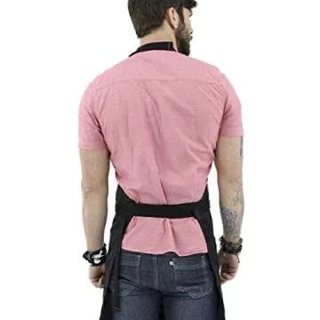 No-Tie Barber Black Apron for Pro Stylists & Artists