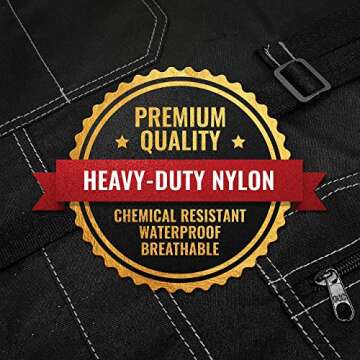 No-Tie Barber Black Apron for Pro Stylists & Artists