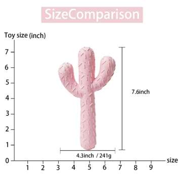 MewaJump Dog Chew Toys, Tough Rubber Dog Toys for Aggressive Chewers, Cactus Dog Toys for Training and Cleaning Teeth, Pink Cute Dog Toys for Medium/Large Dog