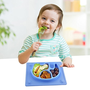 SILIVO Baby Plates with Suction - Safe Silicone Toddler Dining
