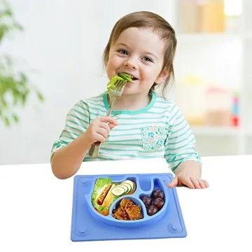SILIVO Baby Plates with Suction - Safe Silicone Toddler Dining