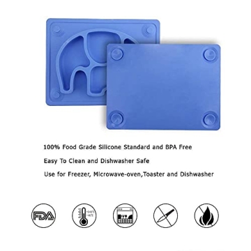 SILIVO Baby Plates with Suction - Safe Silicone Toddler Dining