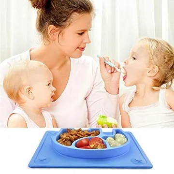 SILIVO Baby Plates with Suction - Safe Silicone Toddler Dining