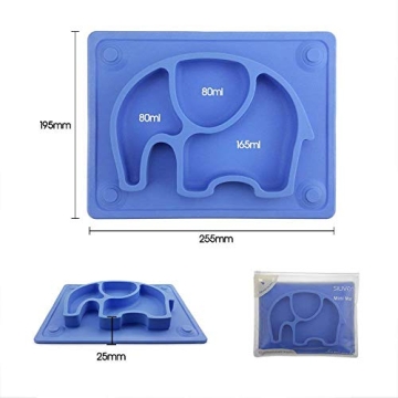 SILIVO Baby Plates with Suction - Safe Silicone Toddler Dining