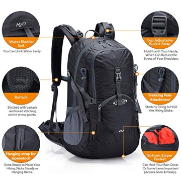 G4Free 45L Hiking Backpack Waterproof Lightweight