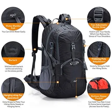G4Free 45L Hiking Backpack Waterproof Lightweight