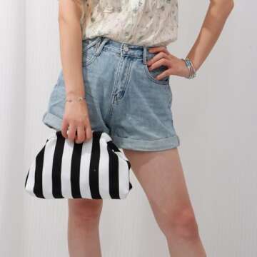 Ynport Woven Clutch Purses for Women Casual Crochet Dumpling Handbags Small Cloud Purse Summer Beach Bags