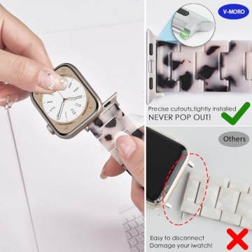 V-MORO Stylish Resin Bands for Apple Watch 40/41/42mm