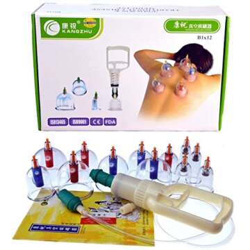 Kangzhu 12-Cup Biomagnetic Chinese Cupping Therapy Set