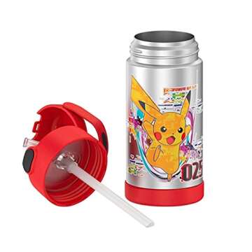 Thermos Pokemon 12oz FUNtainer Water Bottle (Pikachu, Squirtle, Eevee)12oz / 355ml (Approx 7" x 2.62" Wide)
