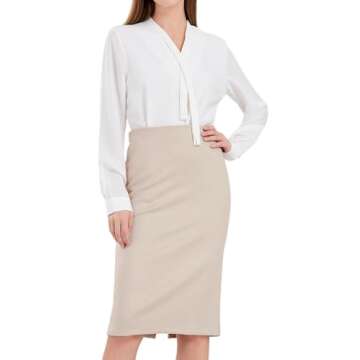 CHARTOU Womens Lightweight Elastic-Waist Faux Suede Leather Side Split Hip Packaged Skirt