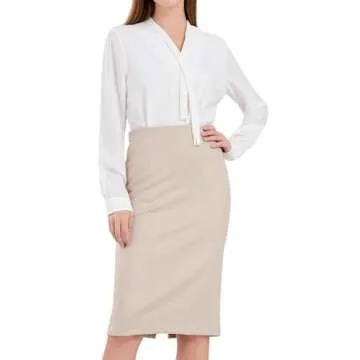 CHARTOU Womens Lightweight Elastic-Waist Faux Suede Leather Side Split Hip Packaged Skirt