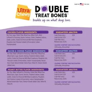 Ultra Chewy Favorite Flavors: Long-Lasting Treats Made in USA for Large and Small Breeds, Highly Digestible, for Aggressive Chewers (Favorite Flavors, 10 Count)