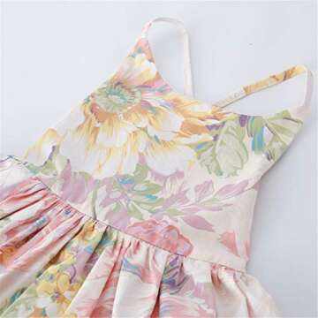 Vintage Floral Girls Dress Summer Casual Cotton Baby Dress