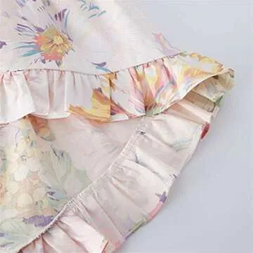 Vintage Floral Girls Dress Summer Casual Cotton Baby Dress