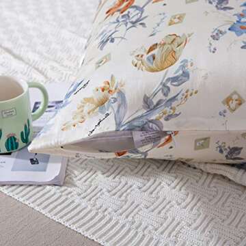 SLPBABY Silk Pillowcase for Hair and Skin with Hidden Zipper Print (Standard(20''x26''), Pattern 23)